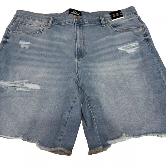 JORDACHE Vintage Denim Jean Shorts Cotton High Rise 90s Shorts Size 18 Waist 40 - Picture 1 of 5